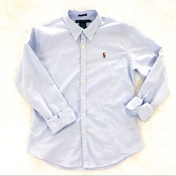 Ralph Lauren Tops - Ralph Lauren Slim Fit Striped Knit Oxford Shirt